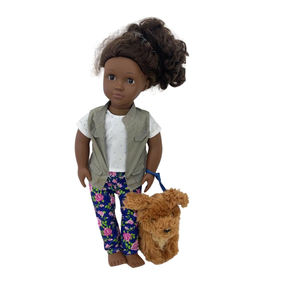 Our Generation by Battat African American Black Girl w/ Puppy Dog Play Dolls